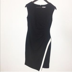 Calvin Klein Ruched Asymmetrical Sleeveless Dress